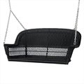 Jeco Jeco W00207S-D Black Resin Wicker Porch Swing W00207S-D